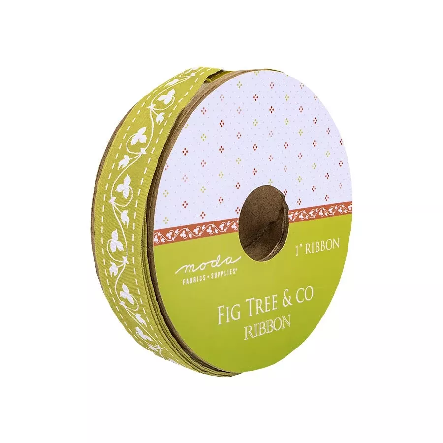 1″ X 25 Yards Green RibbonFig Tree #2117-15