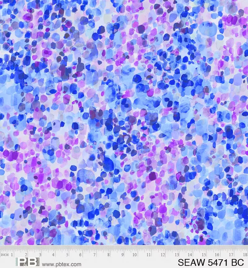 108" Wide Backing- Sea Glass - Purple/Blue