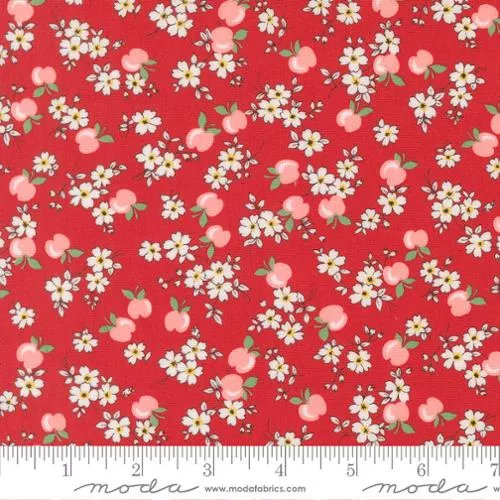 "30's Playtime 2025"-Apple Blossom Scarlet by Linzee McCray for Moda