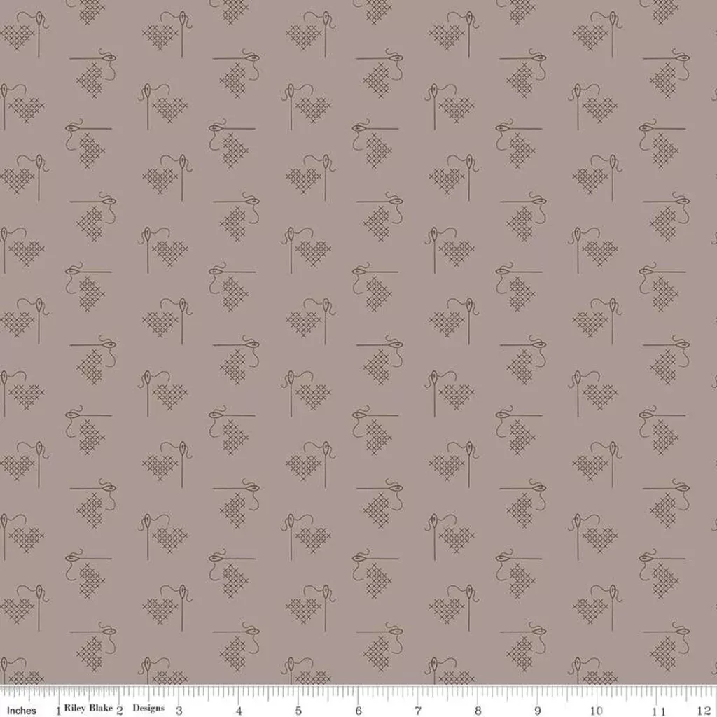 "Bee Basics"-Heart Pewter by Lori Holt of Bee in My Bonnet for Riley Blake
