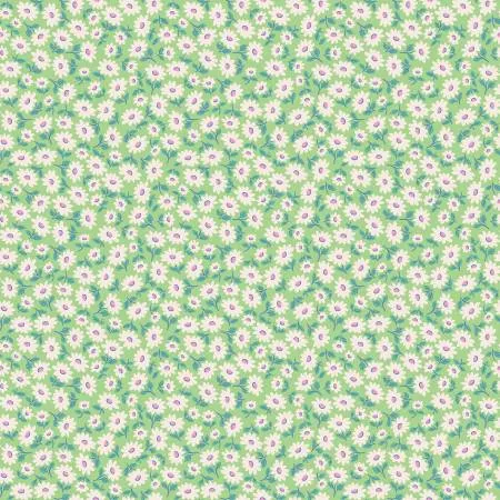 " Bluebells & Buttercups" Mint By Elea Lutz for Poppie Cotton