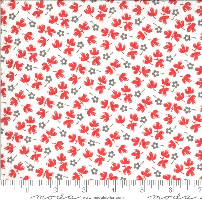 "Figs Shirtings"-Barn Red Flour Sack by Fig Tree Quilts for Moda