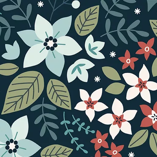 "Holly & Hearth" Holly Midnight Wideback by SHELLEY CAVANNA for Benartex