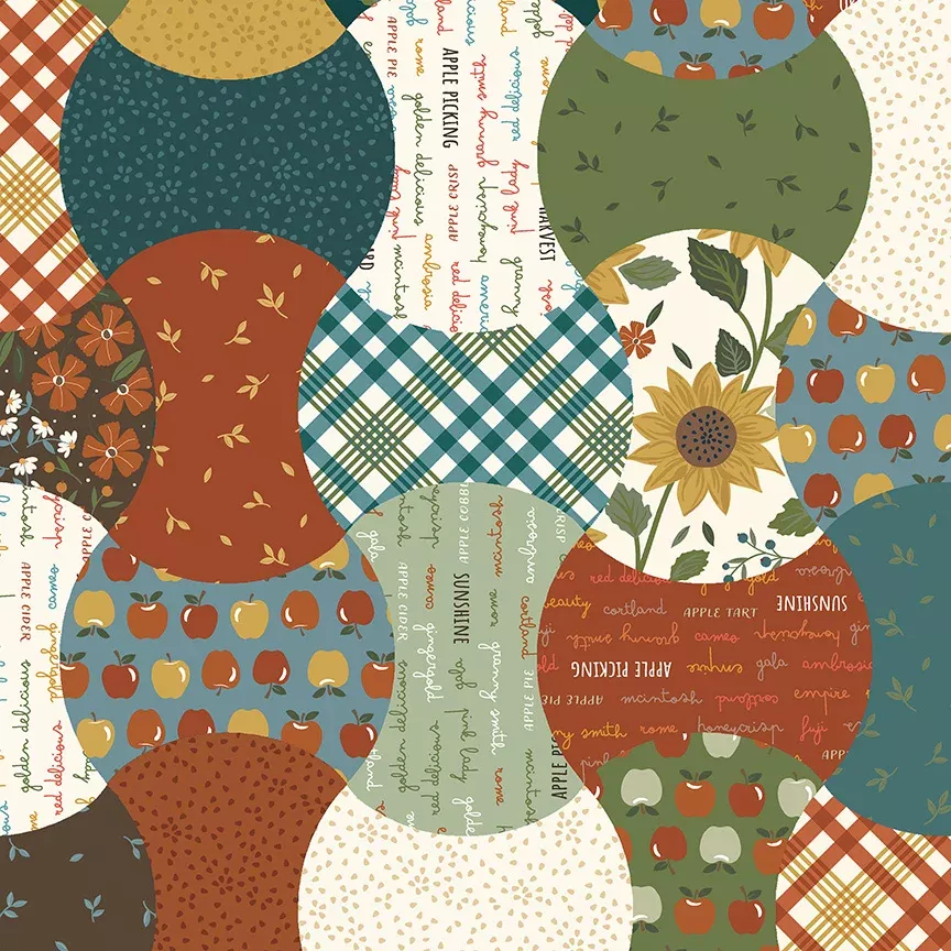 " Honeycrisp" Apple Core Wholecloth by Allison Harris for Windham Fabrics