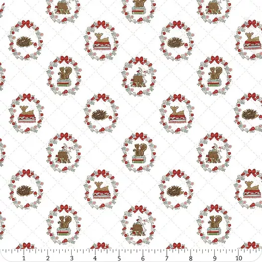 " Whimsical Woodland" Animals White By Tasha Noel For Riley Blake