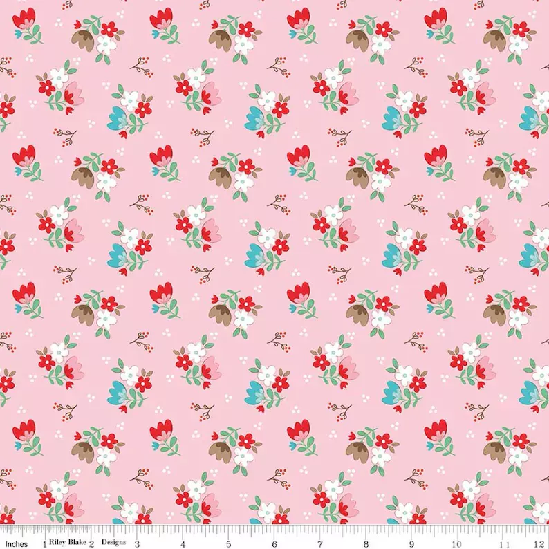 " Whimsical Woodland" Floral Pink By Tasha Noel For Riley Blake