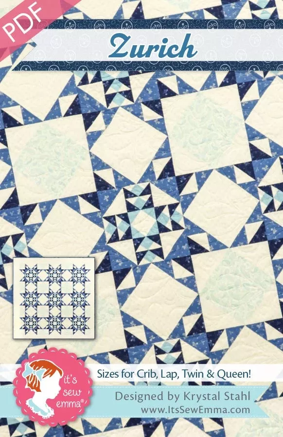 Zurich Downloadable PDF Quilt PatternIt’s Sew Emma